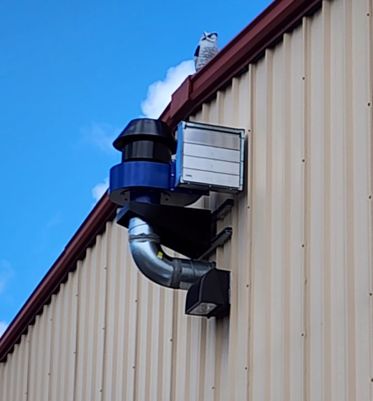 Outlet is Mounted Above The Building Ensuring Proper Ventilation