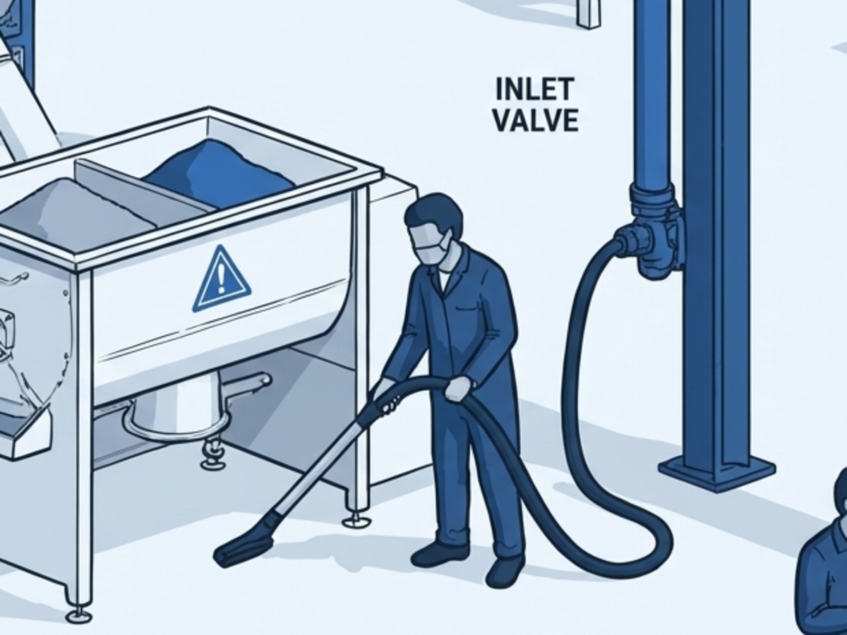 Central vacuum inlet valve and operator station for permanent plant-wide cleaning