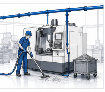 Industrial vacuum systems for repeatable plant cleanup.