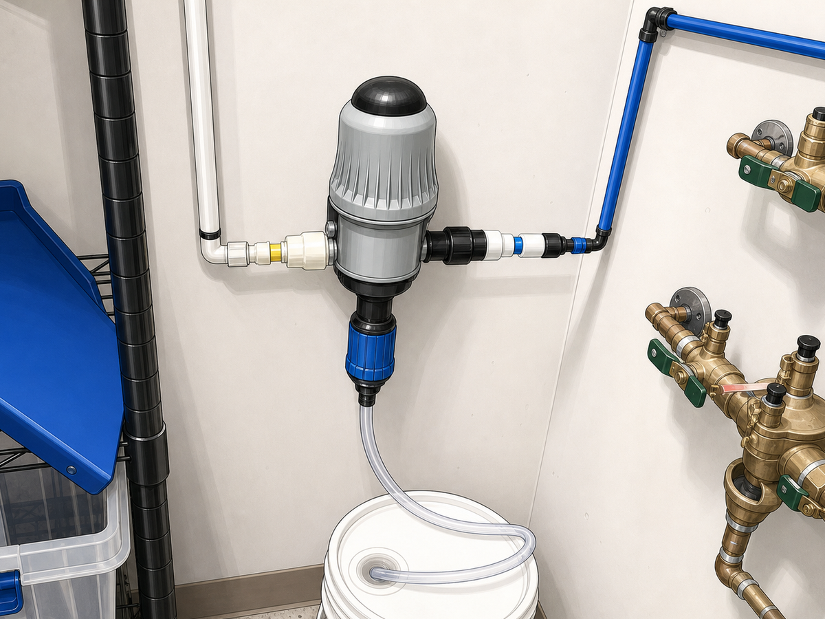 Illustrated wet recovery chemical accessory plumbing.